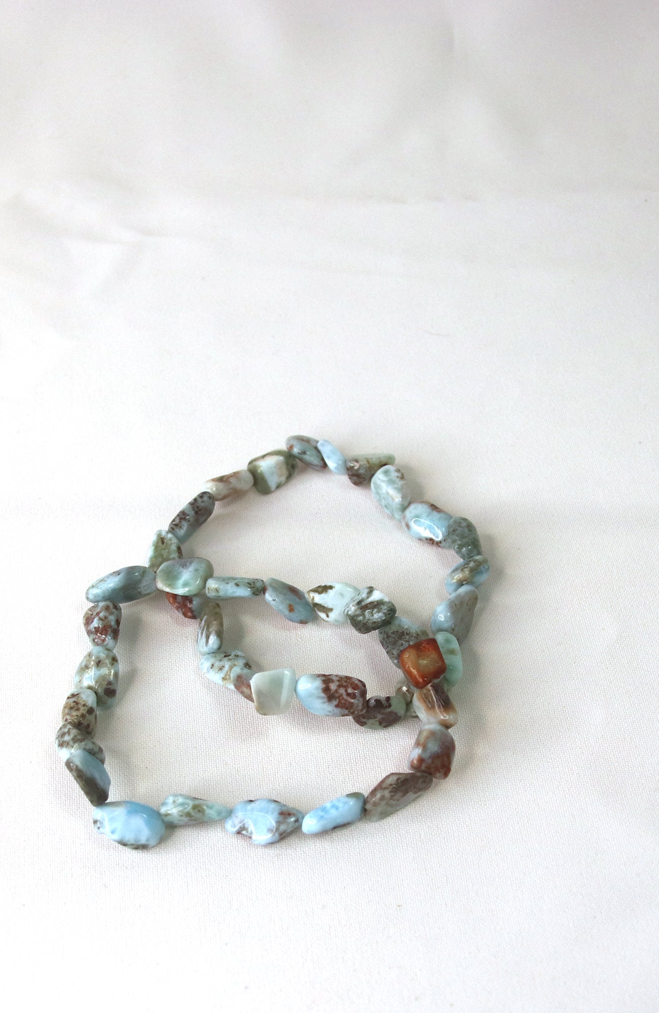 Larimar 6-8mm Nugget Bracelet for wrists up to 20cm